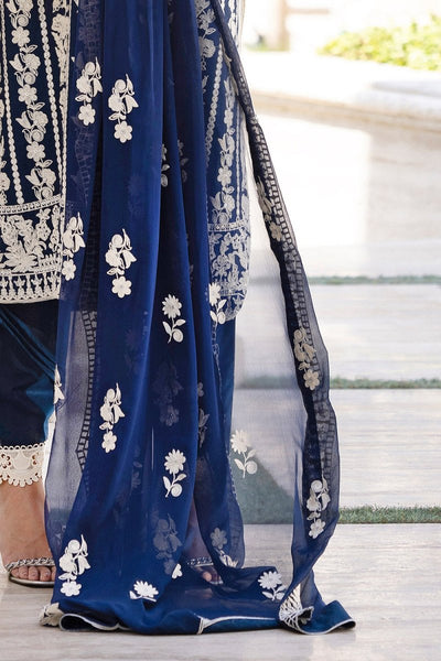 Gul Ahmed 3 Piece Unstitched Embroidered Lawn Suit with Embroidered Chiffon Dupatta FE-52102