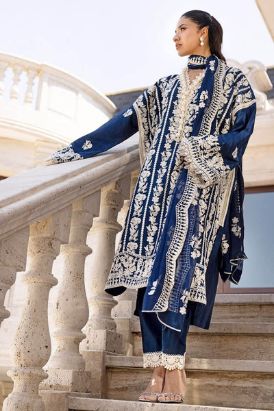 Gul Ahmed 3 Piece Unstitched Embroidered Lawn Suit with Embroidered Chiffon Dupatta FE-52102
