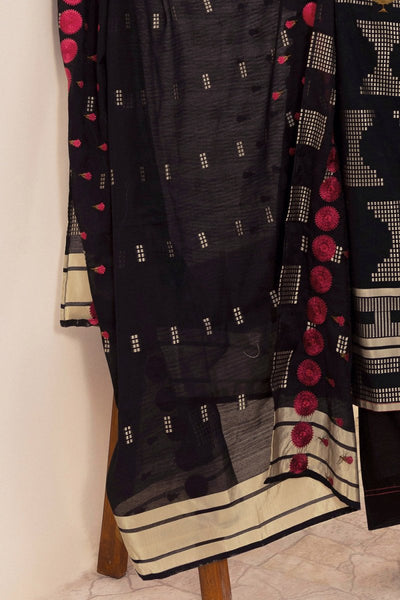 Gul Ahmed 3 Piece Unstitched Embroidered Jacquard Suit with Embroidered Jacquard Dupatta FE-52106
