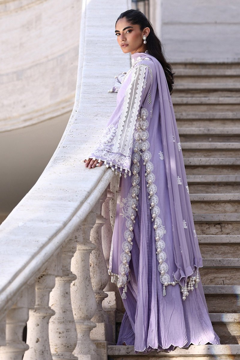Gul Ahmed 3 Piece Unstitched Embroidered Lawn Suit with Embroidered Chiffon Dupatta FE-52108