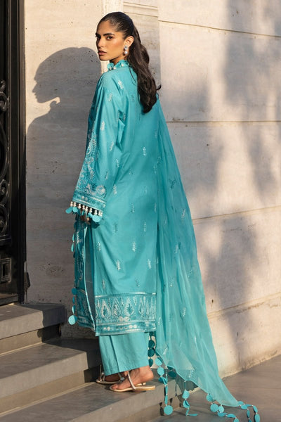 Gul Ahmed 3 Piece Unstitched Embroidered Lawn Suit with Embroidered Chiffon Dupatta FE-52109