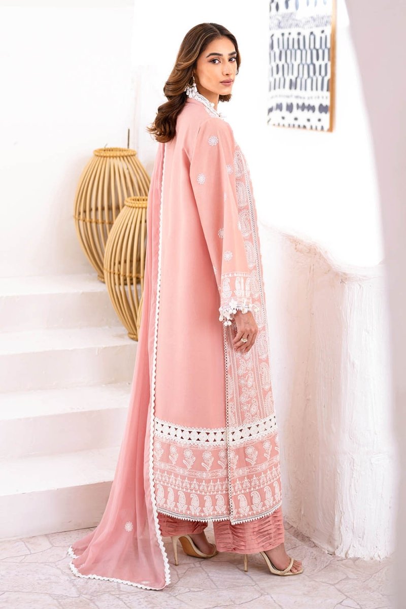 Gul Ahmed 3 Piece Unstitched Embroidered Lawn Suit with Embroidered Chiffon Dupatta FE-52133