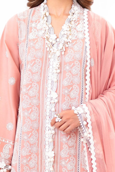 Gul Ahmed 3 Piece Unstitched Embroidered Lawn Suit with Embroidered Chiffon Dupatta FE-52133
