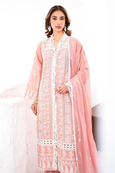 Gul Ahmed 3 Piece Unstitched Embroidered Lawn Suit with Embroidered Chiffon Dupatta FE-52133