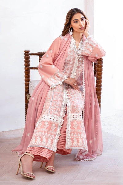 Gul Ahmed 3 Piece Unstitched Embroidered Lawn Suit with Embroidered Chiffon Dupatta FE-52133