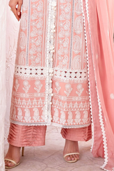 Gul Ahmed 3 Piece Unstitched Embroidered Lawn Suit with Embroidered Chiffon Dupatta FE-52133
