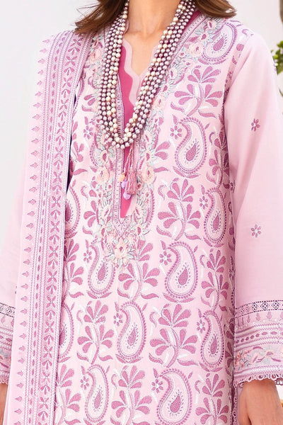 Gul Ahmed 3 Piece Unstitched Embroidered Lawn Suit with Embroidered Chiffon Dupatta FE-52136
