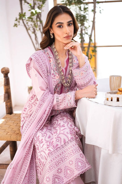 Gul Ahmed 3 Piece Unstitched Embroidered Lawn Suit with Embroidered Chiffon Dupatta FE-52136