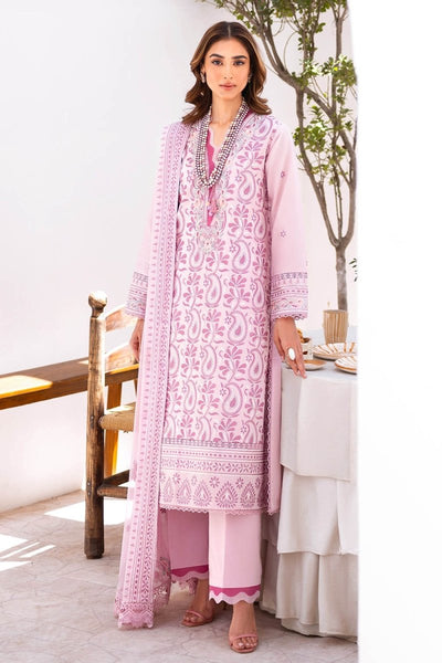 Gul Ahmed 3 Piece Unstitched Embroidered Lawn Suit with Embroidered Chiffon Dupatta FE-52136
