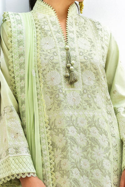 Gul Ahmed 3 Piece Unstitched Embroidered Lawn Suit with Embroidered Chiffon Dupatta FE-52137