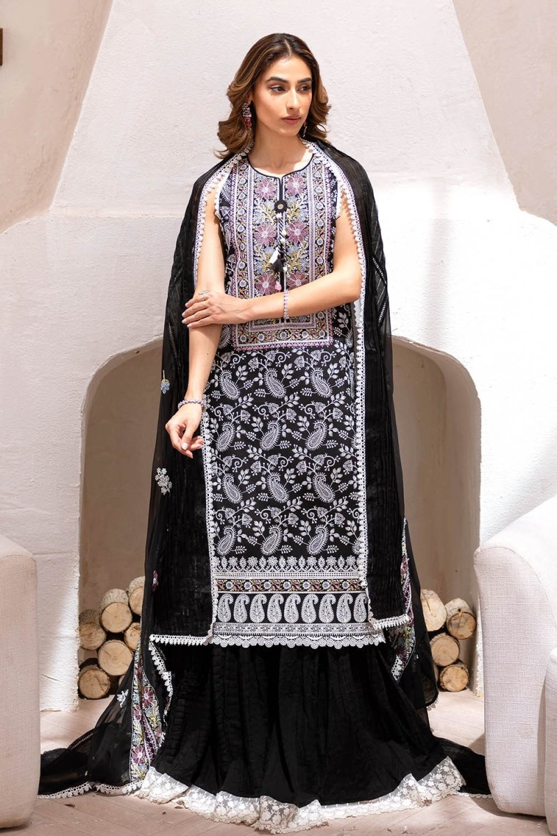 Gul Ahmed 3 Piece Unstitched Embroidered Lawn Suit with Embroidered Chiffon Dupatta FE-52138