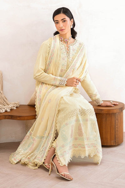 Gul Ahmed 3 Piece Unstitched Embroidered Lawn Suit with Embroidered Chiffon Dupatta FE-52140