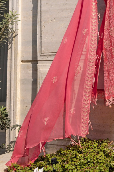 Gul Ahmed 3 Piece Unstitched Embroidered Lawn Suit with Embroidered Chiffon Dupatta FE-52148