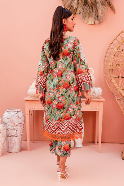 FIRDOUS 2 Piece Unstitched Digital Printed Cotton Satin Suit - FKT-20305