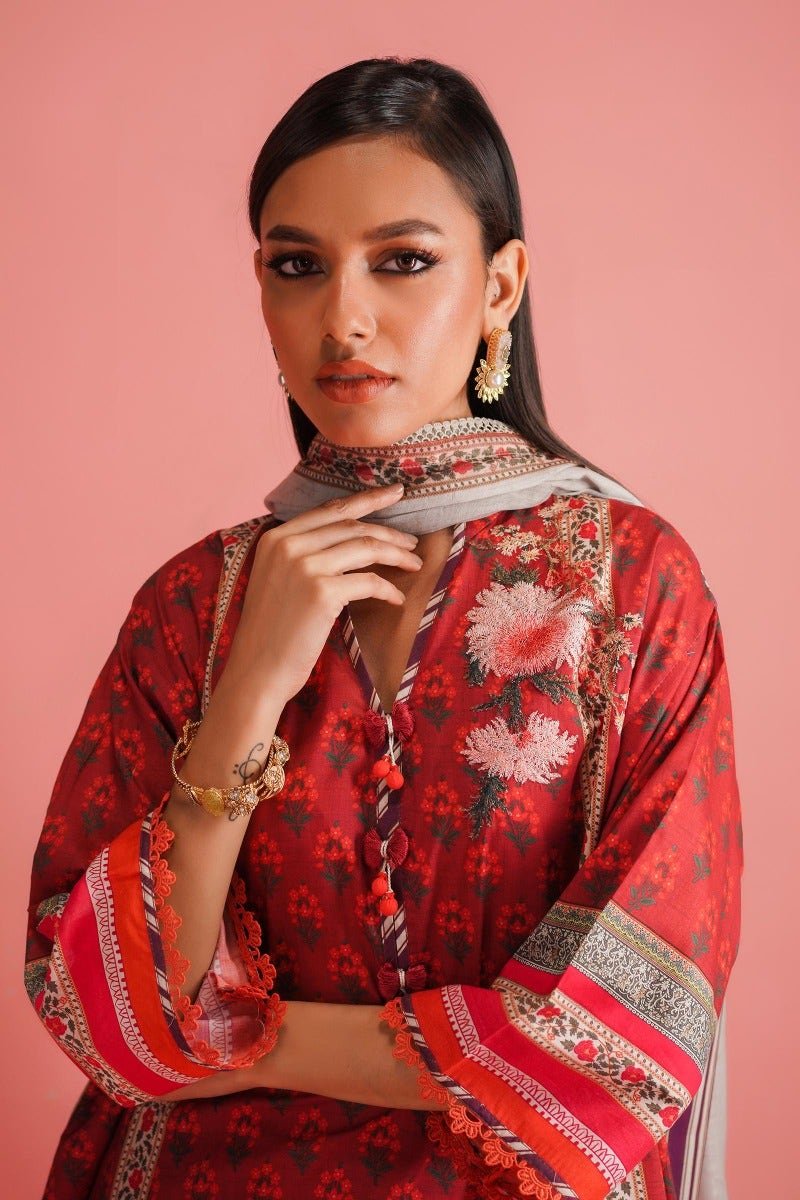 SANA SAFINAZ 2 Piece Unstitched Digital Printed Lawn Suit - H231-017A-BG