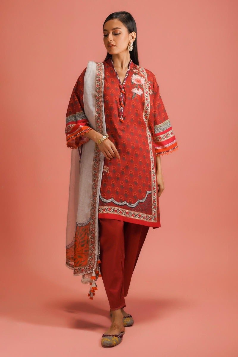 SANA SAFINAZ 2 Piece Unstitched Digital Printed Lawn Suit - H231-017A-BG