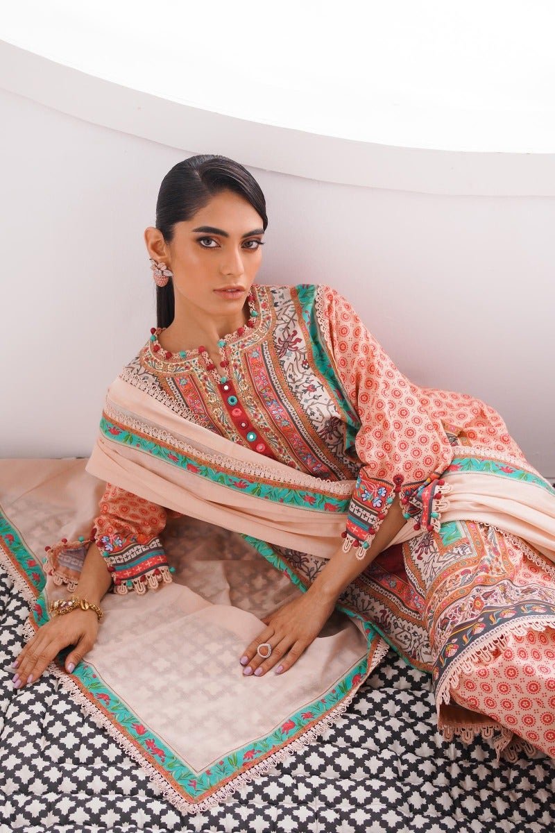 SANA SAFINAZ 3 Piece Unstitched Digital Printed Lawn Suit - H231-018A-AG