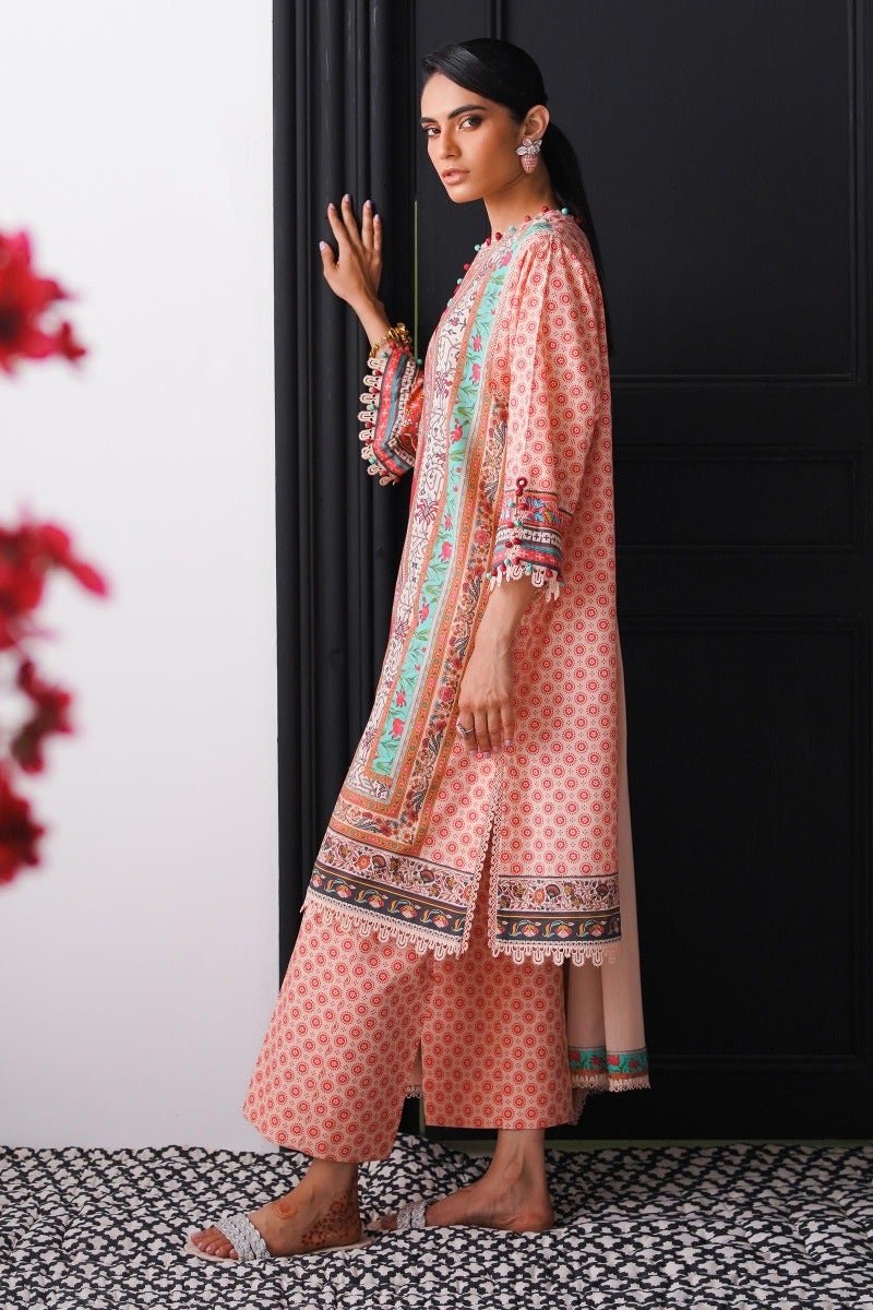 SANA SAFINAZ 3 Piece Unstitched Digital Printed Lawn Suit - H231-018A-AG