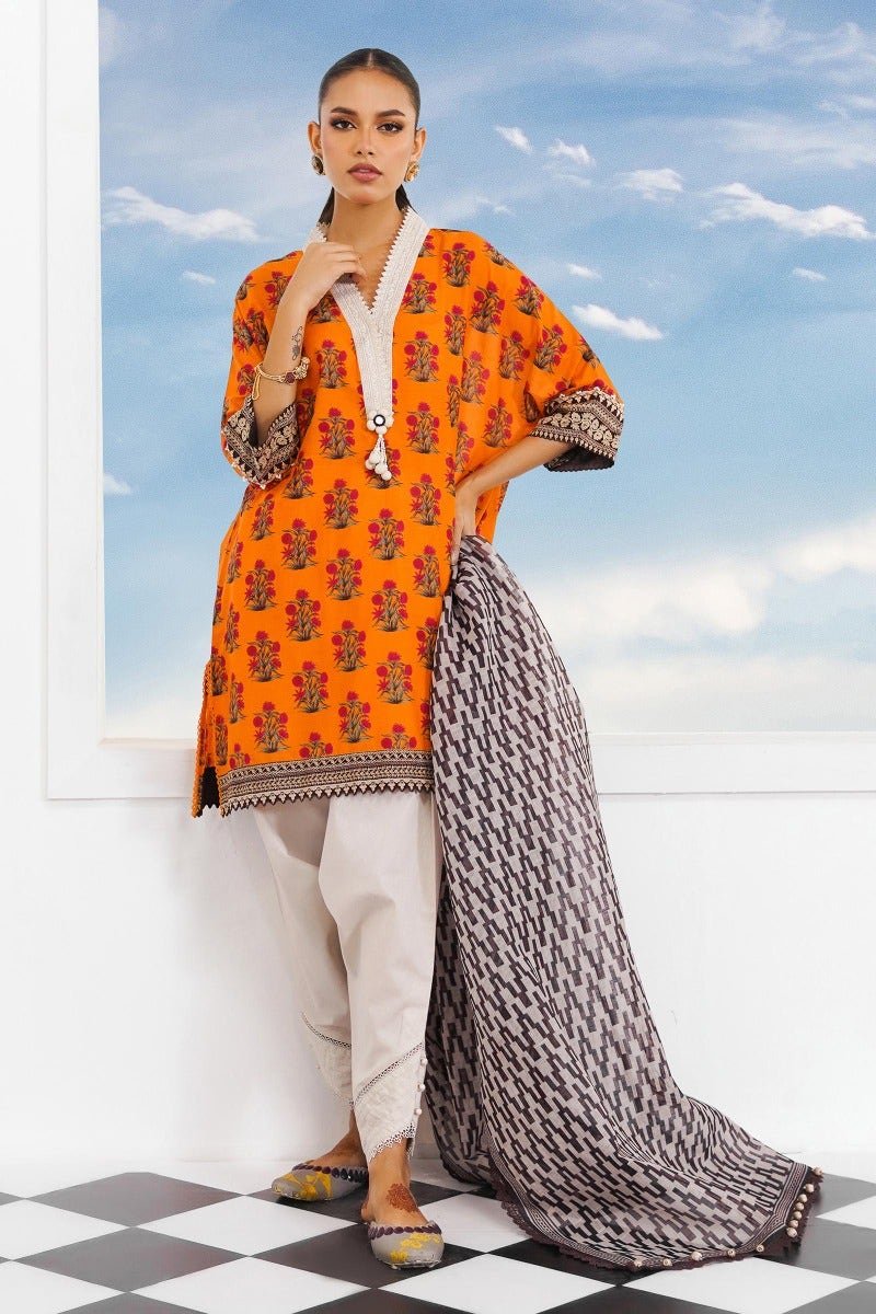 SANA SAFINAZ 2 Piece Unstitched Digital Printed Lawn Suit - H231-023A-BG