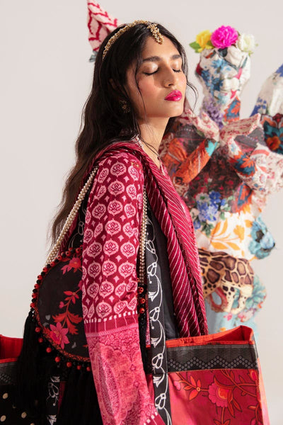 SANA SAFINAZ 2 Piece Stitched F/B Printed Shirt with Rotary Printed Dupatta On Khaddar - H232-001B-BQ