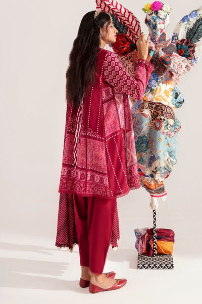 SANA SAFINAZ 2 Piece Stitched F/B Printed Shirt with Rotary Printed Dupatta On Khaddar - H232-001B-BQ