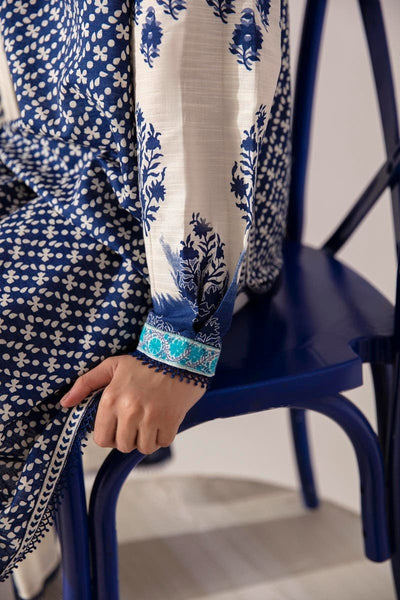 SANA SAFINAZ 2 Piece Stitched Rotary Printed Shirt with Rotary Printed Dupatta On Khaddar - H232-004B-BQ