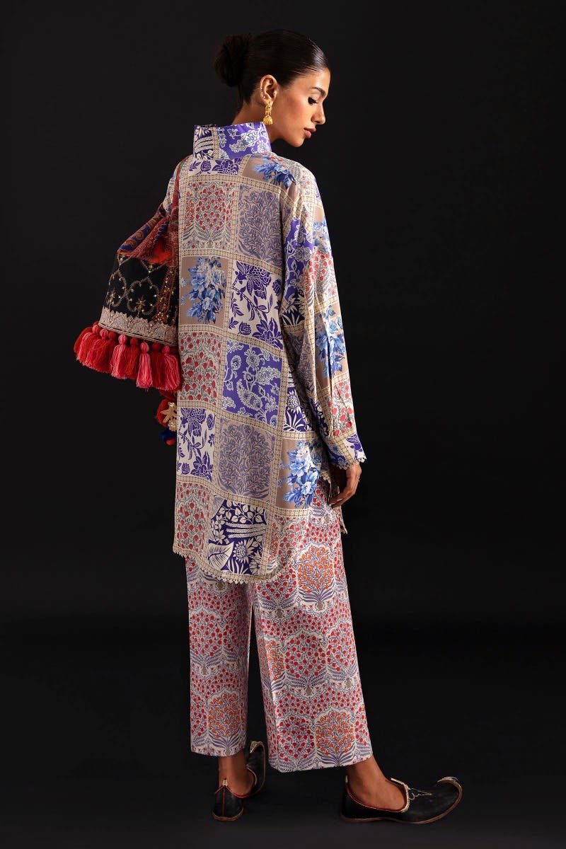SANA SAFINAZ 2 Piece Stitched Digital Printed Shirt On Linen with Digital Printed Pant On Cambric - H232-025B-C
