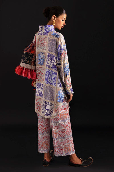 SANA SAFINAZ 2 Piece Stitched Digital Printed Shirt On Linen with Digital Printed Pant On Cambric - H232-025B-C