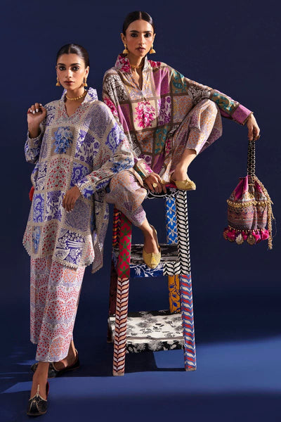 SANA SAFINAZ 2 Piece Stitched Digital Printed Shirt On Linen with Digital Printed Pant On Cambric - H232-025B-C