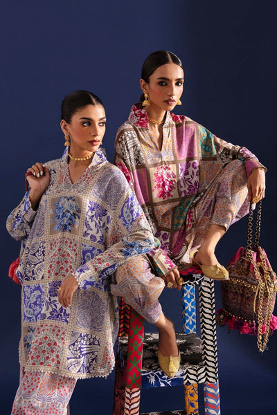 SANA SAFINAZ 2 Piece Stitched Digital Printed Shirt On Linen with Digital Printed Pant On Cambric - H232-025B-C