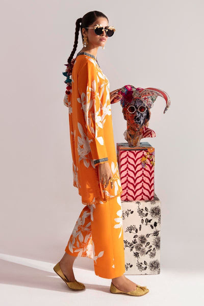 SANA SAFINAZ 2 Piece Unstitched Digital Printed Shirt On Linen with Digital Printed Pant On Cambric - H232-026B-C