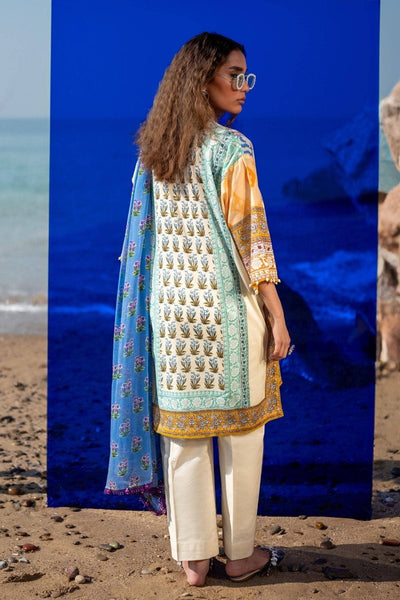 SANA SAFINAZ 2 Piece Unstitched Digital Lawn Shirt with Rotary Printed Chiffon Dupatta - H241-003A-2BI