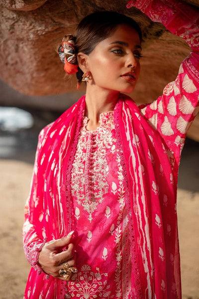 SANA SAFINAZ 3 Piece Unstitched Flatbed Lawn Shirt with Rotary Printed Chiffon Dupatta - H241-005A-3CI