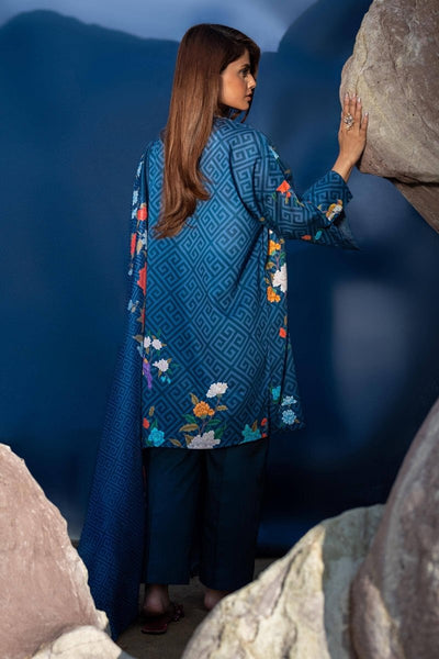 SANA SAFINAZ 2 Piece Unstitched Digital On Lawn Shirt with Rotary Printed Dupatta On Silk - H241-013B-2BK