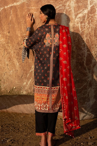 SANA SAFINAZ 2 Piece Unstitched Digital On Lawn Shirt with Silk Rotary Printed Dupatta - H241-017A-2BK