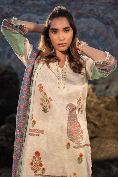 SANA SAFINAZ 2 Piece Unstitched Digital On Lawn Shirt with Rotary Printed Dupatta On Tennis Net - H241-022A-2BS