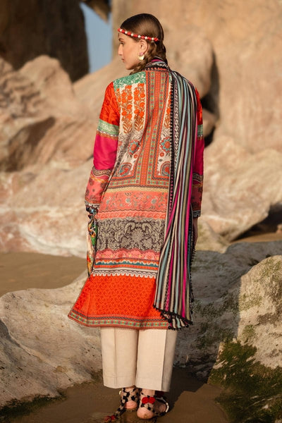 SANA SAFINAZ 2 Piece Unstitched Digital On Lawn Shirt with Rotary Printed Dupatta On Chiffon - H241-024B-2I