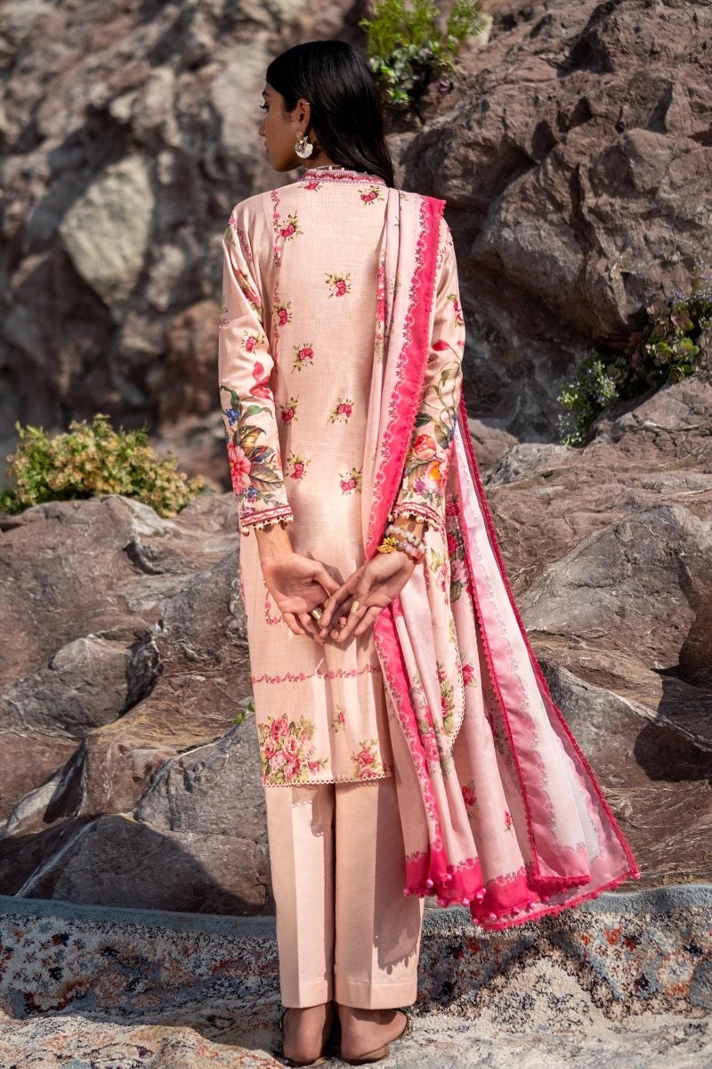 SANA SAFINAZ 3 Piece Unstitched Digital On Lawn Shirt with Digital Printed Dupatta On Tennis Net - H241-026A-3CS