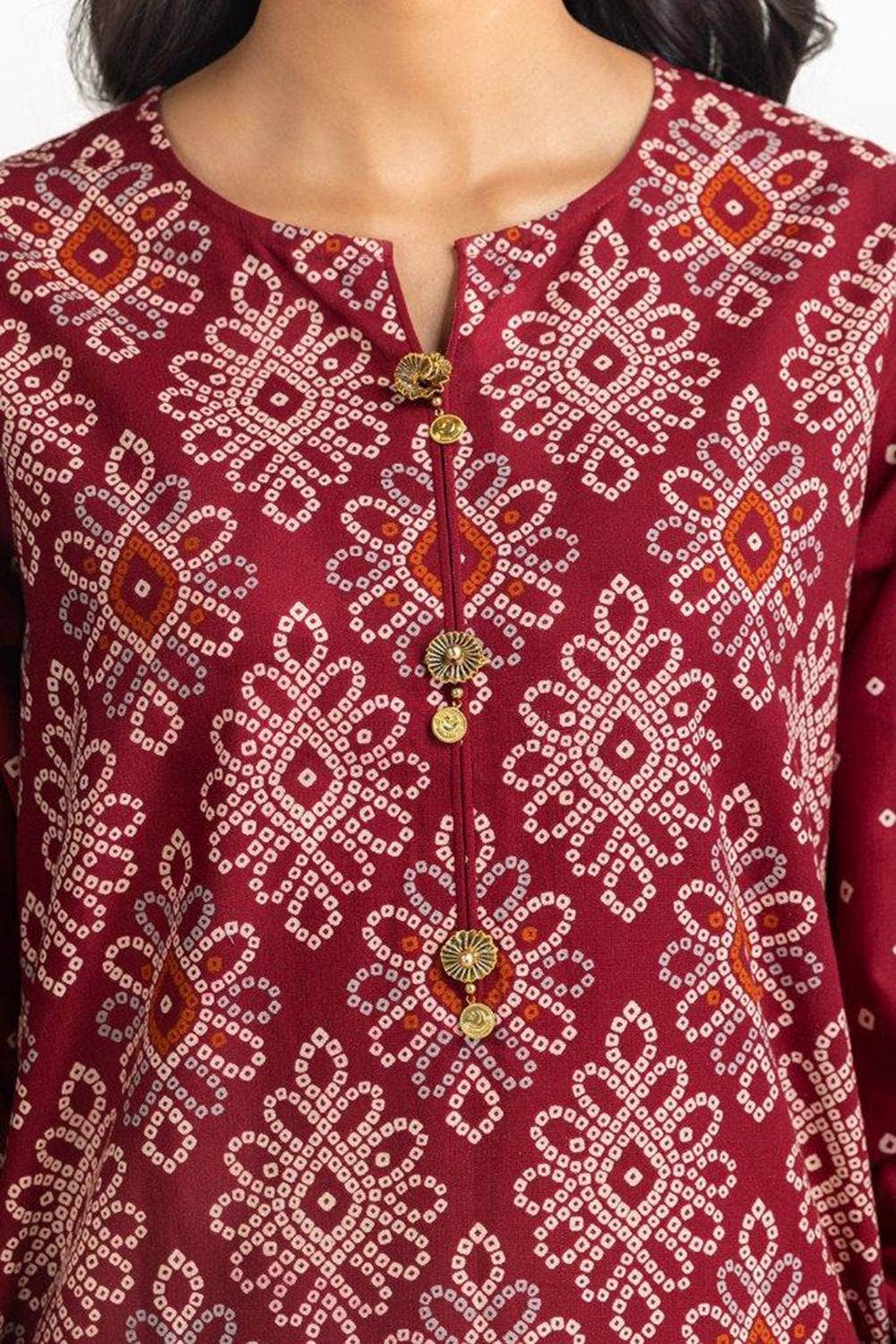 Gul Ahmed Ready to Wear 3 Piece Khaddar Printed Suit IUSTKSD-328