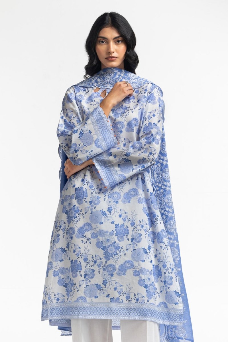 Gul Ahmed Ready to Wear 3PC Lawn Printed Embroidered Suit IUSTKSD-495