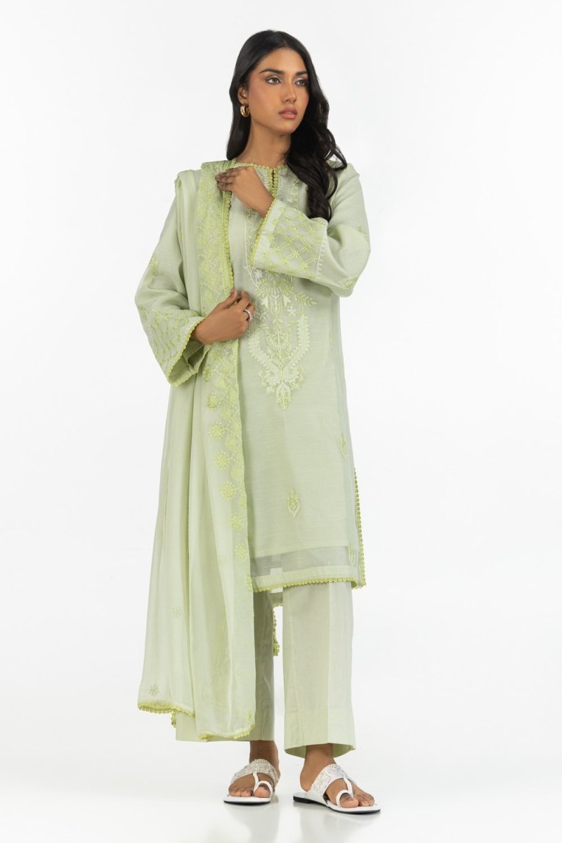 Gul Ahmed Ready to Wear 3PC Paper Cotton Embroidered Suit IUSTKSD-560