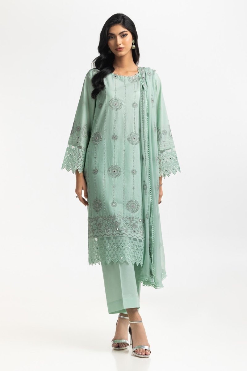 Gul Ahmed Ready to Wear 3PC Lawn Embroidered Suit IUSTKSD-574