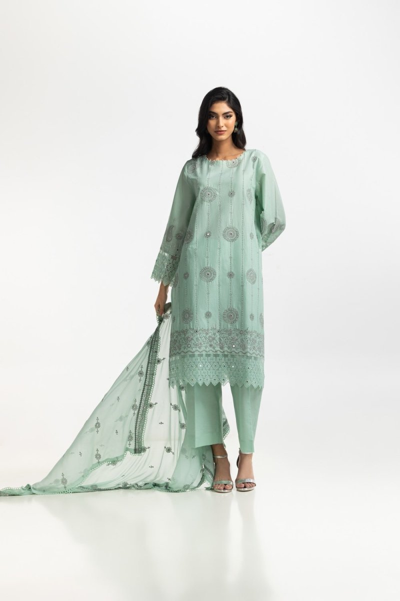 Gul Ahmed Ready to Wear 3PC Lawn Embroidered Suit IUSTKSD-574