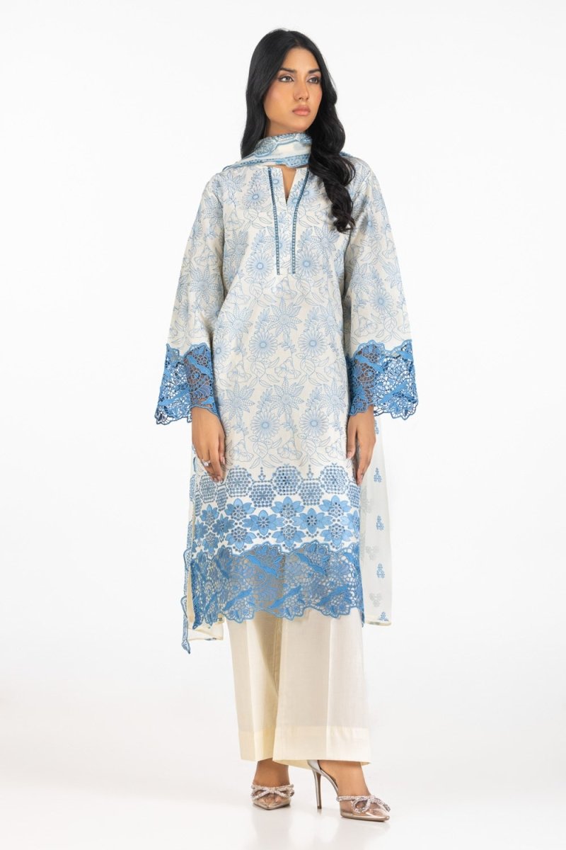 Gul Ahmed Ready to Wear 3PC Lawn Schiffli Embroidered Suit IUSTKSD-597