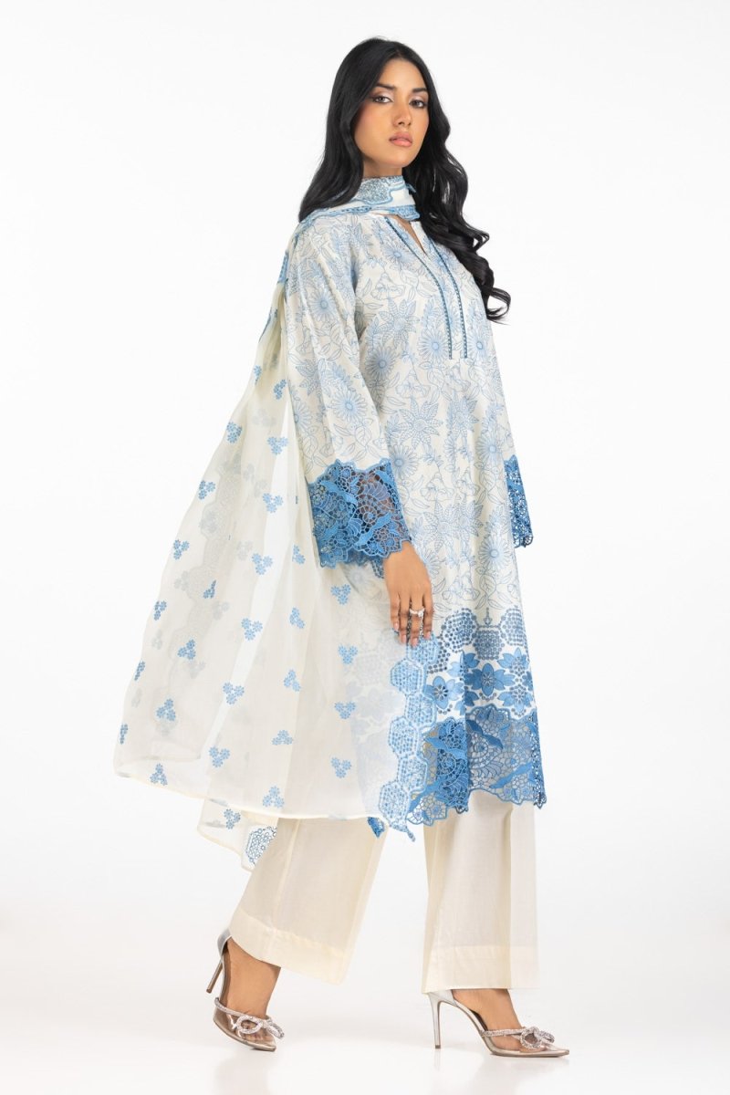 Gul Ahmed Ready to Wear 3PC Lawn Schiffli Embroidered Suit IUSTKSD-597