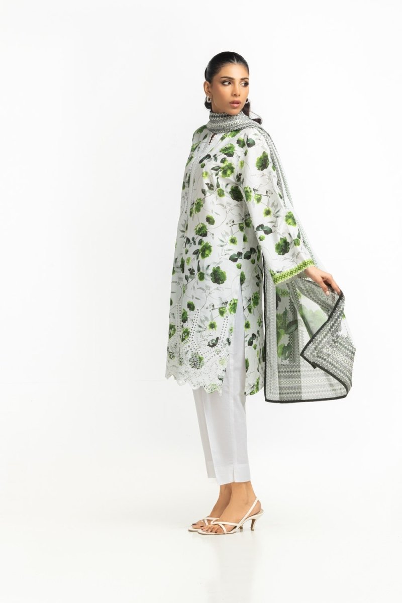 Gul Ahmed Ready to Wear 3PC Lawn Printed Suit With Schiffli Embroidered IUSTKSD-614