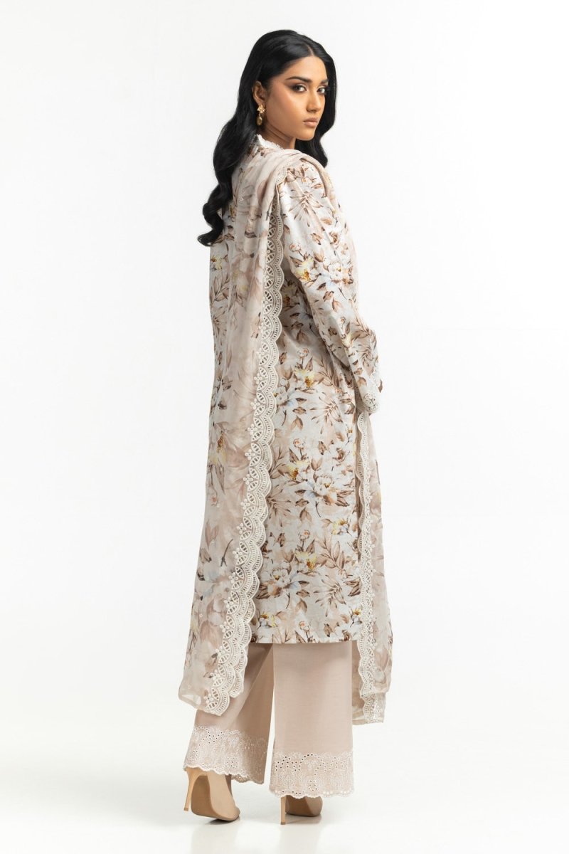 Gul Ahmed Ready to Wear 3PC Printed Suit with Embroidered IUSTKSD-616