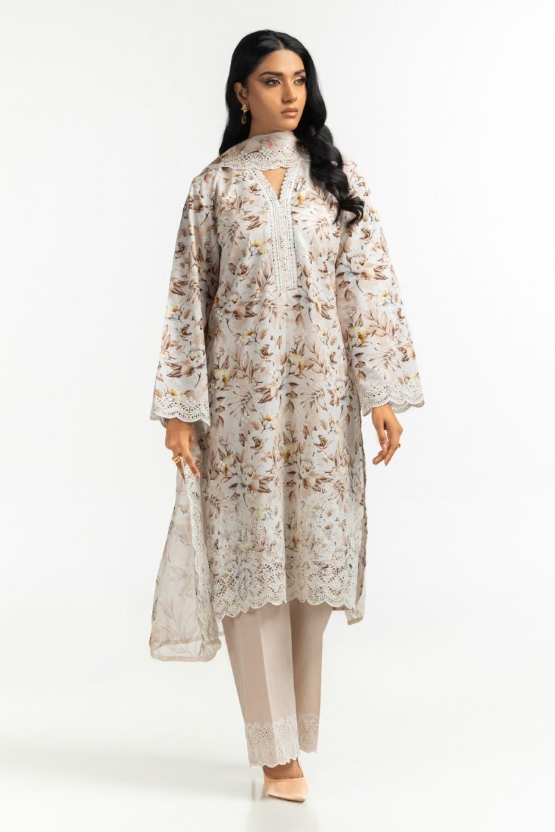 Gul Ahmed Ready to Wear 3PC Printed Suit with Embroidered IUSTKSD-616