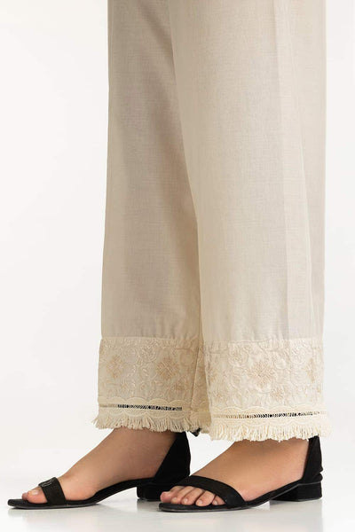 Gul Ahmed Stitched Beige Lawn Embroidered Trouser IUSTTR-42008