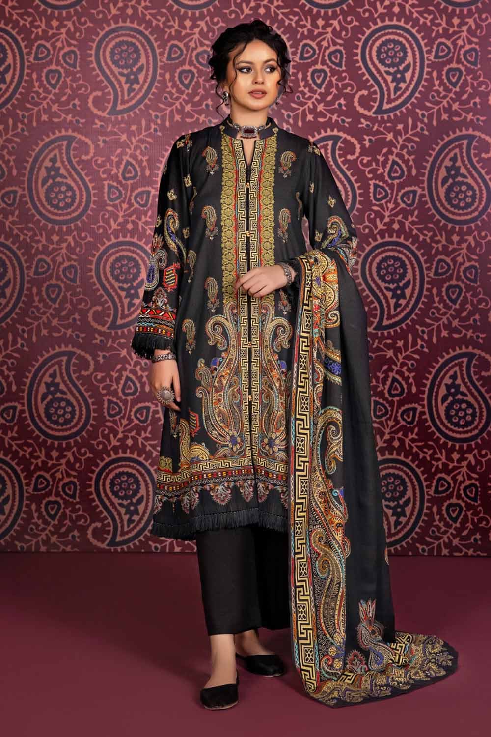 Gul Ahmed 3PC Stitched Cotton Linen Suit K-32003